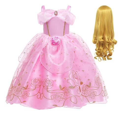 Vestido De Cosplay De Princesa Aurora Durmiente Para Niñas,