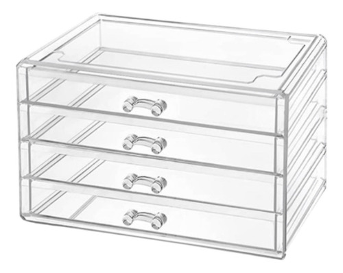 Cajón Organizador De Acrílico Transparente, De 4 Niveles