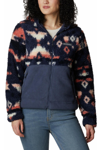 Casaca Columbia Winter Pass Sherpa Hooded Full Zip Azul