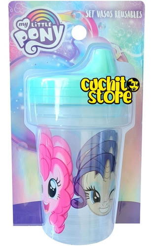 Set 3 Vasos Entrenador My Little Pony Reutilizable Toma Jugo