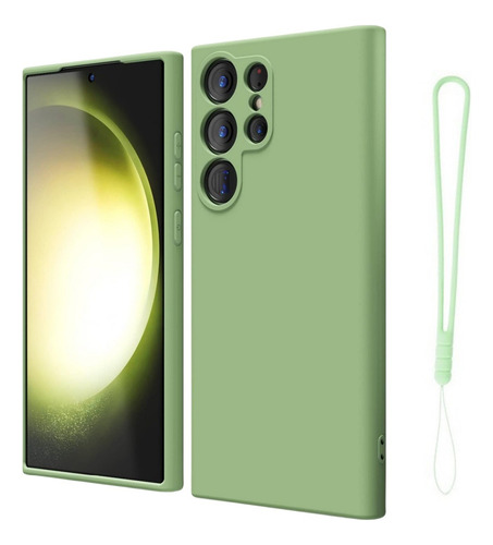 Funda Para Samsung Case Silicona Líquida Microfibra + Correa
