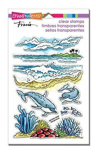 Set De Sellos Claros Delfines Juguetones.
