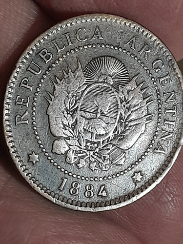 Moneda Argentina 1 Centavo 1884 Cj#40,2 Ref A122