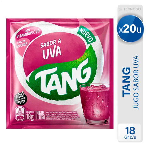 Imagen 1 de 8 de Jugo Tang Uva C + D Sin Tacc Libre Gluten X20 Unidades