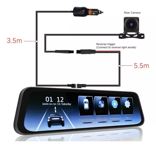 Espejo Retrovisor Con Cámara Táctil 9.66 Inch Dvr 1080p P2 – COLMETECNO