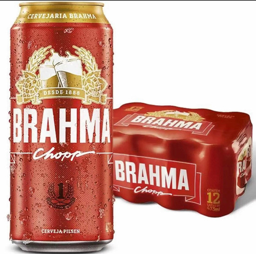 Pack 12 Latão Brahma 473ml Cerveja