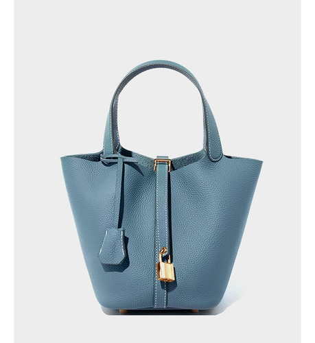 2024 Bolso De Mujer Portátil Cuero Genuino Bolso Tipo Cubo