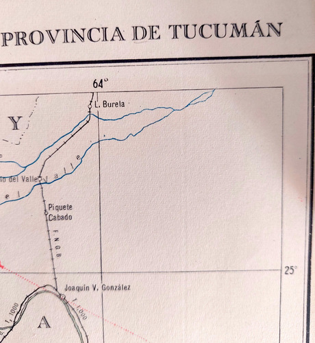 Mapa 1953 Provincia Tucumán Ferrocarril Pueblo Peron