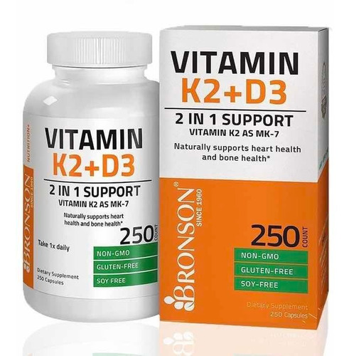 Vitamina D3 + K2 Bronson (250 Capsulas)