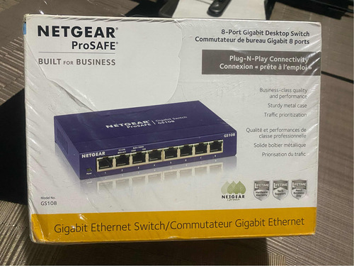 Netgear Conmutador Gigabit Ethernet De 8 Puertos-gs-180