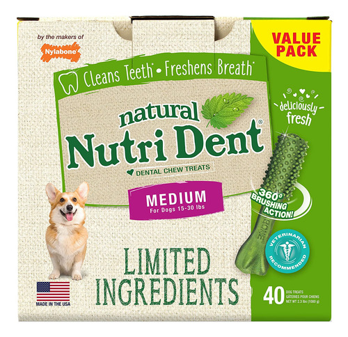 Dental Chew Treats Nylabone Nutri Dent Sabor A Aliento Fresc