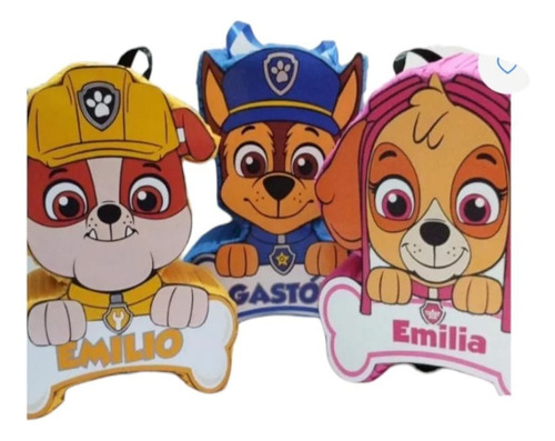 Piñata Paw Patrol Hueso Con Nombre Personalizado 40cm