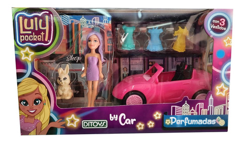 Playset Auto Muneca Y Accesorios Luly Pocket Jeg 2427