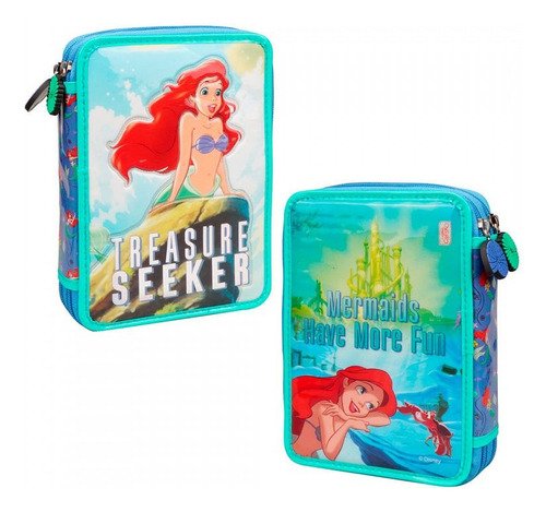 Cartuchera Ariel Sirenita Pvc 2 Pisos C/utiles Cresko Disney