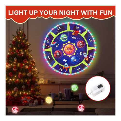 Juego De Tiro De Tablero De Dardos De Luz De Doble Cara Para