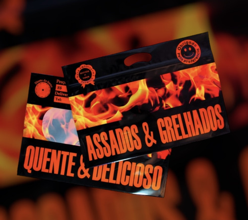 Embalagem Termica C/ 100 Un C/ Ziper Frango Assado Costela