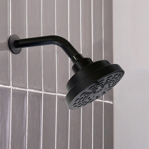 Regadera Ducha Redonda Abs 3 Funciones 10cm Brazo Negro