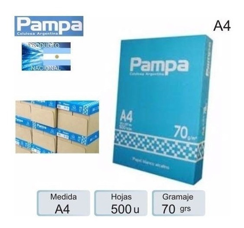 Resma Pampa A4 70 Grs X 10 Unidades Envio Gratis