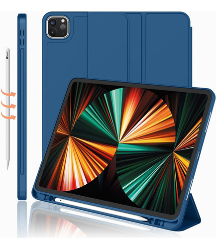 Funda Imieet Nueva iPad Pro 12.9 5th Gen 2021 Azul Marino