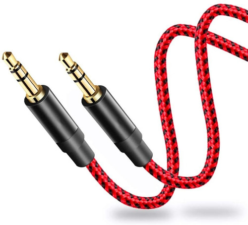 Cable Aux De Audio Estereo 3,5 Mm M/m | Rojo Trenzado, 0....
