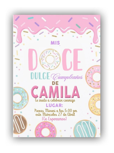 Invitaciones Digitales De Dulces Y Donas