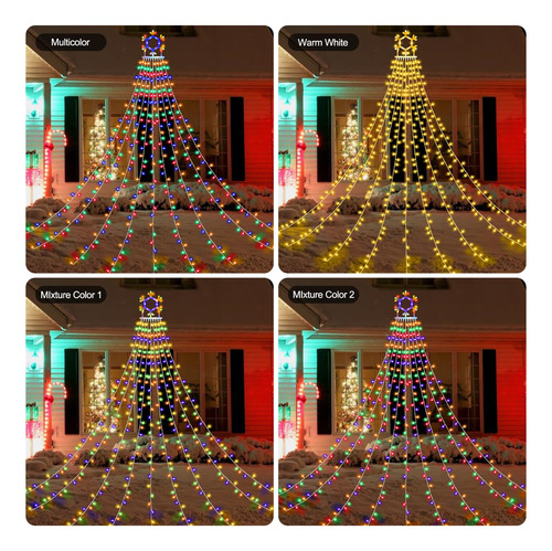 Tiras De Luces Led De Navidad Con Copo De Nieve Con Control