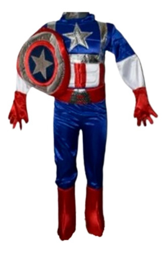 Disfraz Capitan America Personaje Cosplay Para Niño