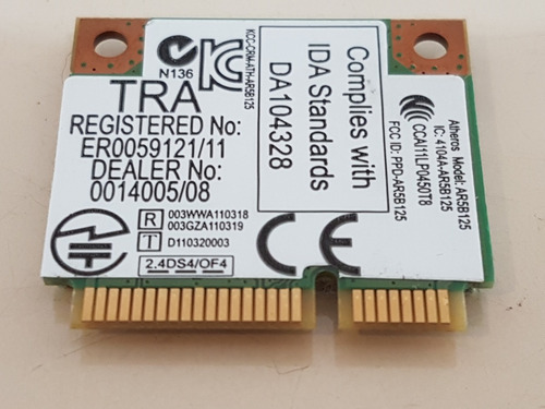 Ar5b125 Placa Wifi Wireless Para Notebook Asus X552e
