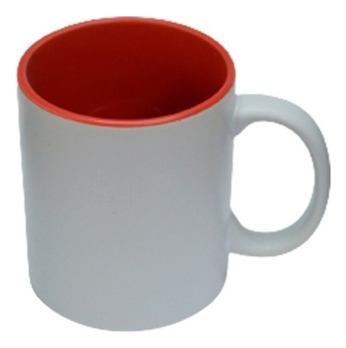 Taza Blanca De 11 Oz Mate De Color Interno Sublimación 48pz