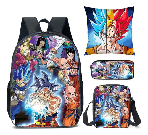 Mochila De 4 Piezas Dragon Ball Z Goku Para Niños