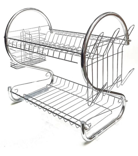 Imagen 1 de 5 de Secaplatos Escurridor Plato 2 Pisos Aluminio Inoxidable Env