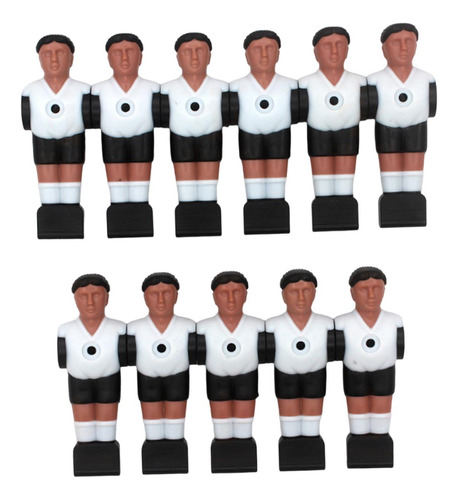 11 Piezas De Futbolín De Mesa Para Pelo Negro Y Blanco