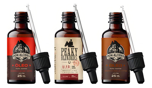 Kit 3x Óleo Barba Negra Peaky Blinders E Coffee Don Alcides