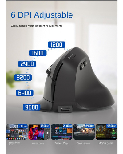 Nuevo Ratón Vertical Ergonómico True Triple Mod 2.4g