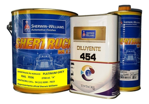 Pintura Poliuretano Ral 7036 Kit X 4.5 Lts. Gris Platino