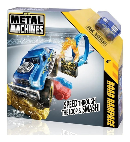 Pista De Autos Metal Machines Road Rampage Color Azul