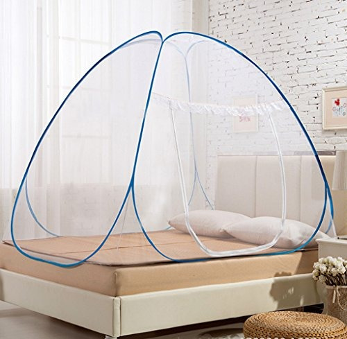 Kail Azul Portátil Plegable Pop-up Mosquitera Cama Toldo Cor