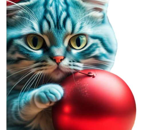 3 Decoración Navideña De Gato, Figura De Gato 2023, Estilo