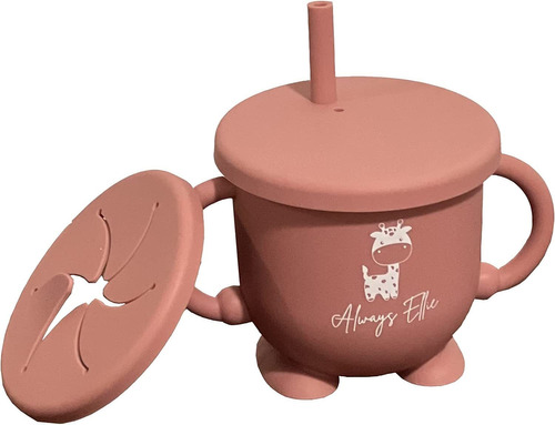 Always Ellie Sip And Snack Cup With Straw, Toddlers Sippy Cu