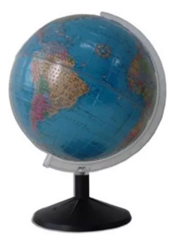 GLOBO TERRESTRE ADAPTADO TÁTIL BRAILE 30 CM BASE PRETA