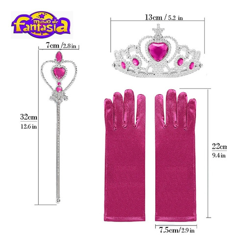 Imagem 7 de 9 de Kit Acessórios Anna Frozen C/ Varinha, Trança, Coroa E Luvas