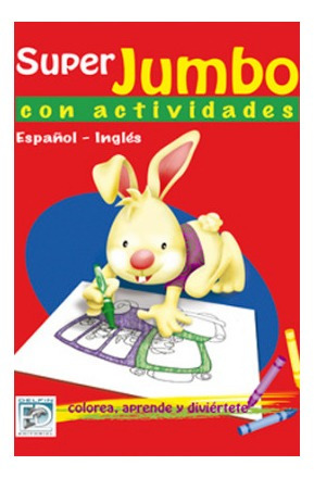 Super Jumbo Para Colorear Español-inglés Y Actividades Rojo