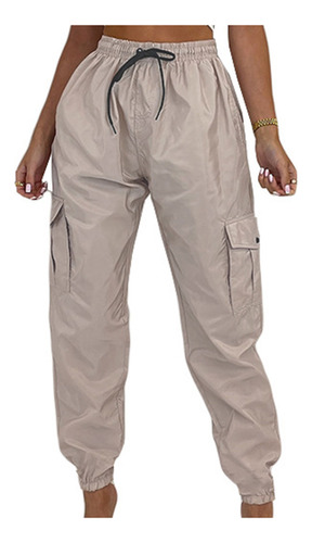 Pantalones Cargo Plegables Para Mujer, Casuales, De Color Li