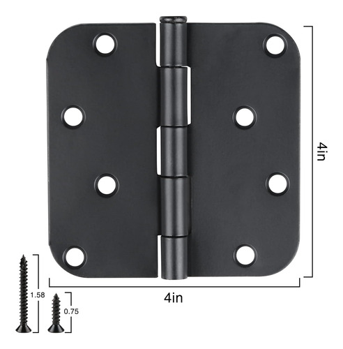 Paquete De 12 Bisagras Negras Para Puertas Exteriores, Pu...