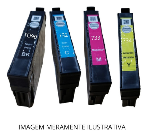 Epson C92/cx5600 Compatíveis To90/732/733/734 (4 Cartuchos)