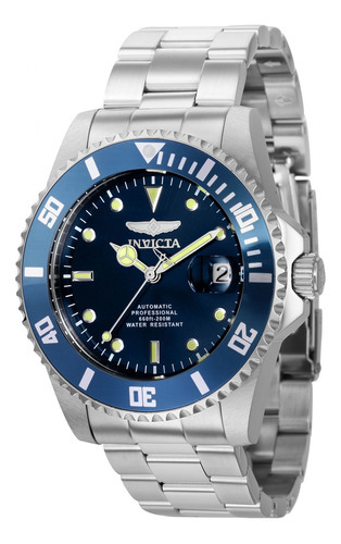 Reloj Invicta Pro Diver Automático Azul Hombre 36972 Color de la correa Acero Color del bisel Azul acero Color del fondo Azul oscuro