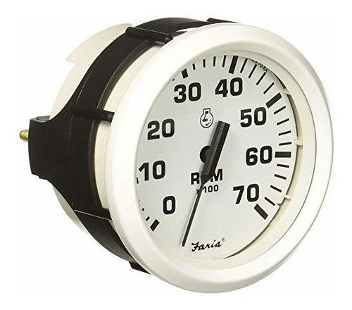 Faria 33104 Tacómetro-7000 Rpm, Vestido Blanco