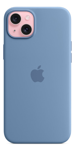 Capa Silicone Magsafe iPhone 15 Plus Azul I - Original Apple