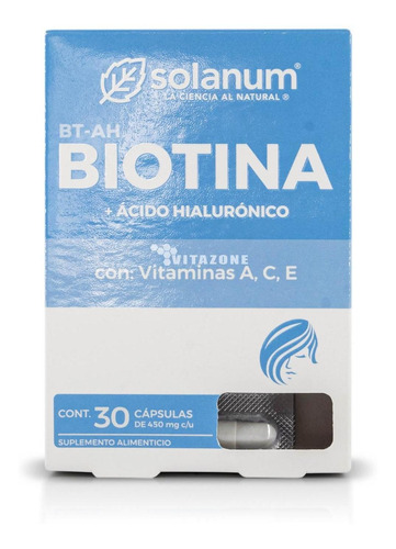 Biotina Ácido Hialuronico 30 Cápsulas Solanum