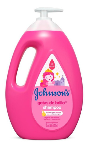 Shampoo Johnson's Baby Gotas de Brillo de aceite de argán en dosificador de 1L por 1 unidad